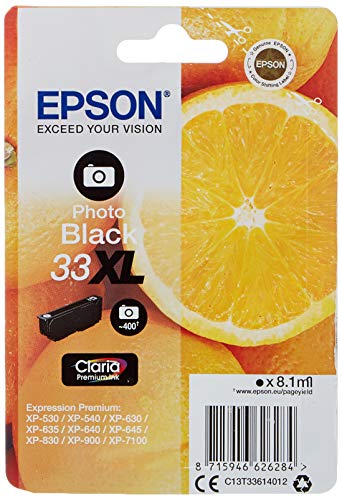 Epson 33XL - 8.1 ml - XL - photo black - original - blister - ink cartridge - for Expression Home XP-635, 830, Expression Premium XP-530, 540, 630, 635, 640, 645, 830, 900