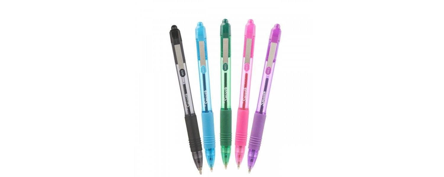 Best Value Zebra Z-Grip Smooth Retractable Ballpoint Pen - Assorted Colours (Pack of 5)