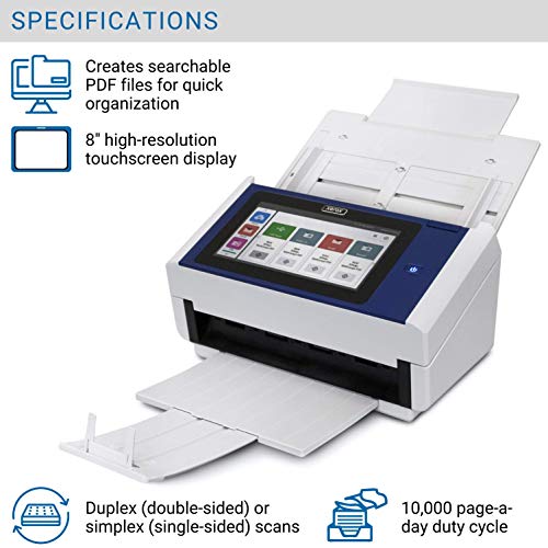 Xerox N60w Scanner, A4 Network Scanner. 8" high-resolution touchscreen display Network-standalone or USB-to-PC operation Scan speeds up to 60 ppm / 120 ipm at 200 and 300 dpi Embedded applications  scan to email, network, cloud, USB USB 3.1, 802.11 WiFi b/g/n, Gigabit Ethernet. 3 Year Warrnaty. Windows Only