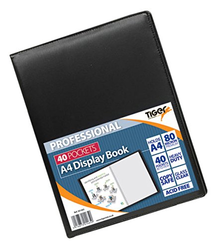 Best Value Tiger 301465 40 A4 Pocket Professional Display Book - Black