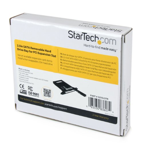 StarTech.com 2.5in SATA Removable Hard Drive Bay for PC Expansion Slot - Storage bay adapter - black (S25SLOTR)