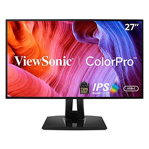 Viewsonic VP2768a - LED monitor - 27" - 2560 x 1440 2K QHD @ 60 Hz - IPS - 350 cd/m? - 1000:1 - 5 ms - 2xHDMI, DisplayPort, USB-C