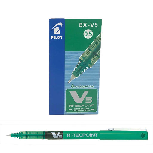 Best Value Pilot V5 Liquid Ink Rollerball 0.5 mm Tip (Box of 12) - Green