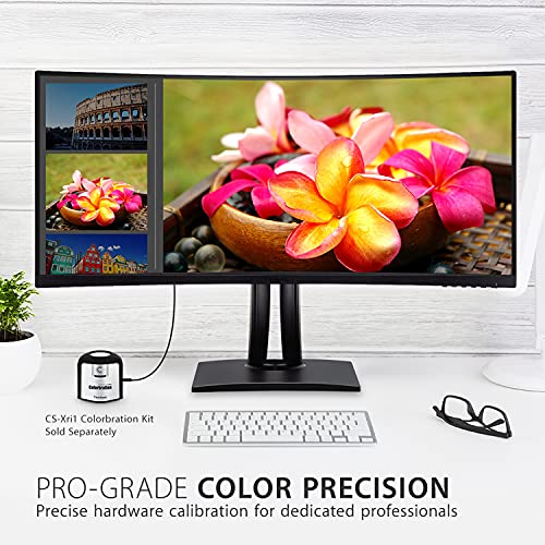 ViewSonic ColorPro VP3881a - LED monitor with KVM switch - curved - 1 ports - 38" (37.5" viewable) - 3840 x 1600 WQHD+ @ 60 Hz - IPS - 300 cd/m² - 1000:1 - HDR10 - 5 ms - 2xHDMI, DisplayPort, USB-C - speakers