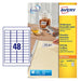 Best Value Avery L4736REV-25 Self-Adhesive Removable Mini Labels, 48 Labels Per A4 Sheet - white