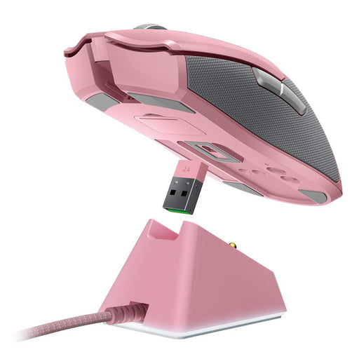 Razer Viper Ultimate 20000 DPI Optical Gaming Mouse and Dock Quartz Pink