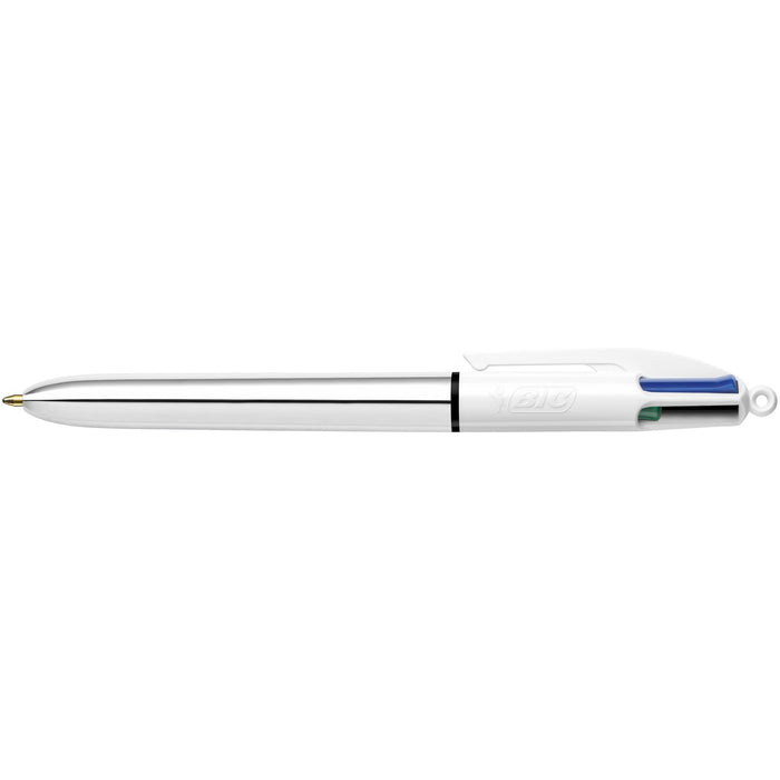 Best Value BIC 4 Colours Shine Retractable Ballpoint Pen Black/Blue/Red/Green (Pack of 12