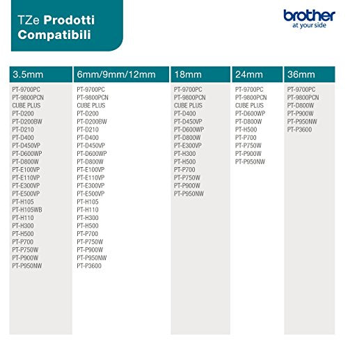 Brother TZe-661 - Standard adhesive - black on yellow - Roll (3.6 cm x 8 m) 1 roll(s) laminated tape - for P-Touch PT-3600, 530, 550, 9200, 9400, 9500, 9600, 9700, 9800, D800, E800, P900, P950