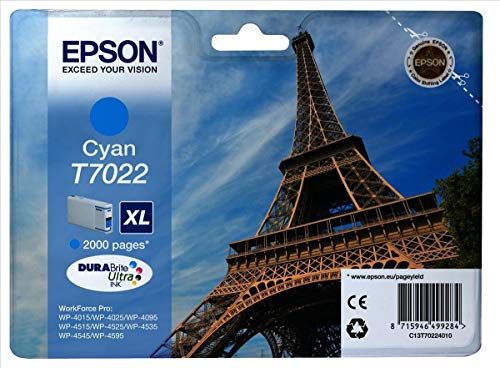 Epson T7022 - XL size - cyan - original - blister - ink cartridge - for WorkForce Pro WP-4015, WP-4025, WP-4095, WP-4515, WP-4525, WP-4535, WP-4545, WP-4595