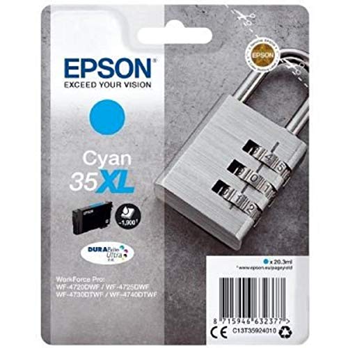 Epson 35XL - 20.3 ml - XL - cyan - original - blister - ink cartridge - for WorkForce Pro WF-4720, WF-4720DWF, WF-4725DWF, WF-4730, WF-4730DTWF, WF-4740, WF-4740DTWF