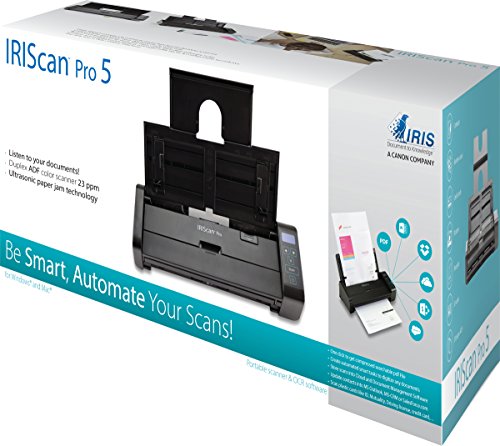 IRIS IRIScan Pro 5 - Document scanner - Contact Image Sensor (CIS) - Duplex - Legal - 600 dpi - up to 23 ppm (mono) / up to 17 ppm (colour) - ADF (20 pages) - up to 1000 scans per day - USB 2.0