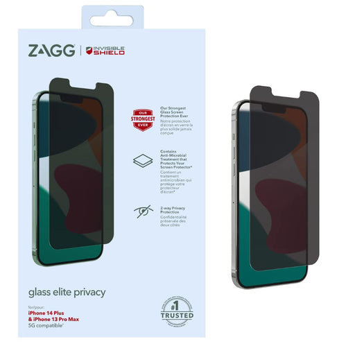 ZAGG InvisibleShield Glass Elite Privacy - Screen protector for mobile phone - glass - with privacy filter - 2-way - for Apple iPhone 13 Pro Max