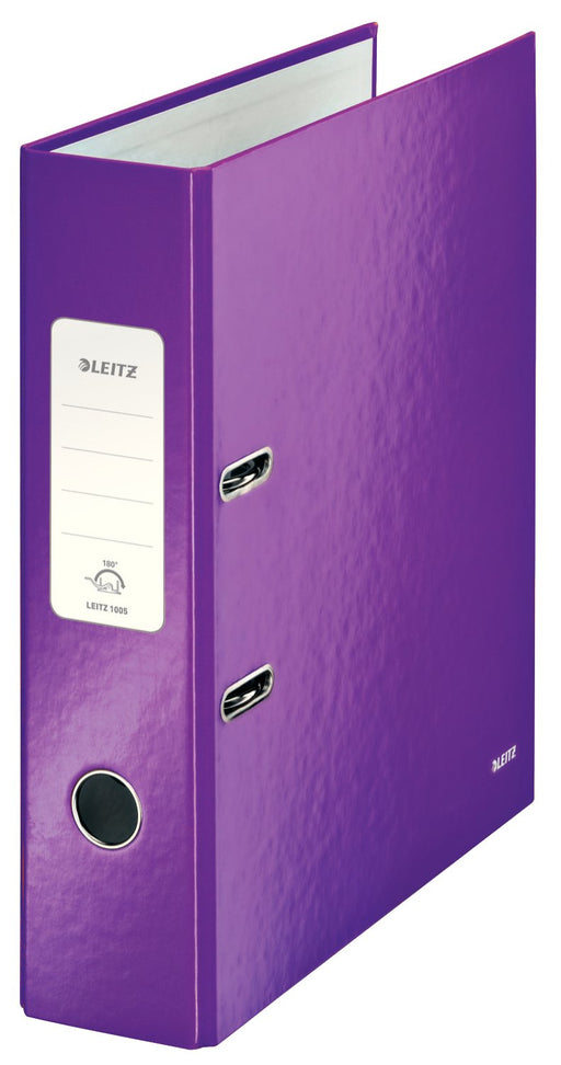 Best Value Leitz Lever Arch File, Pack of 10, Purple, A4, 80mm Spine, WOW Range, 10050062