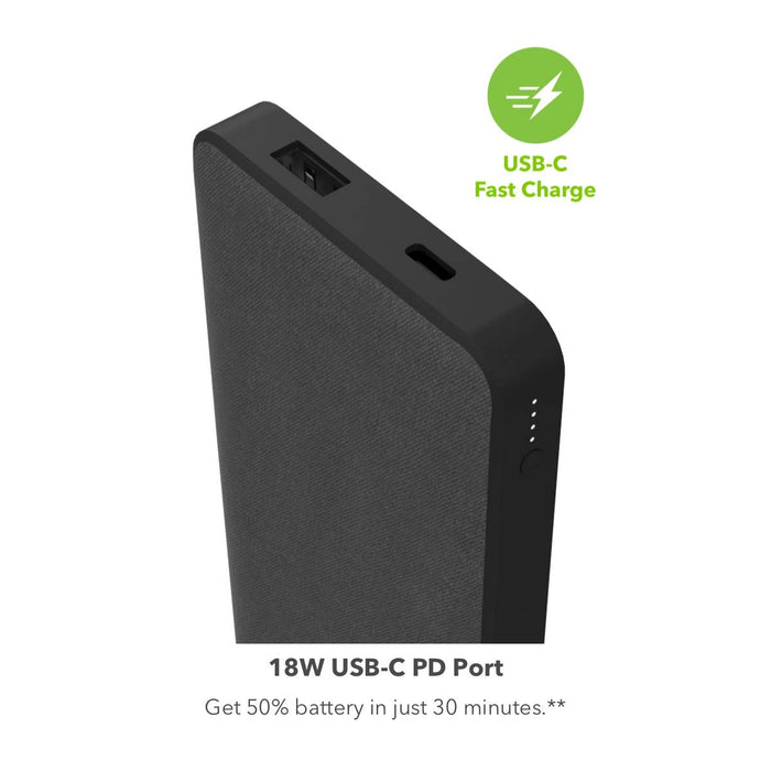 mophie powerstation with PD - Wireless power bank - 6000 mAh - 18 Watt (24 pin USB-C) - black