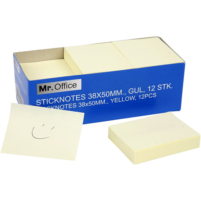 Best Value Self-stick Notes, size 38x50 mm, 12 pads