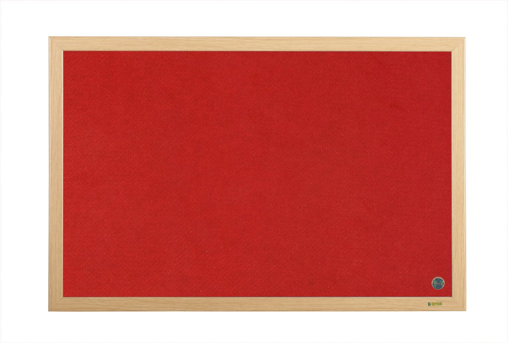 Best Value Bi-Office Earth-it Executive-Felt Board with Oak Frame, 900x 600mm, red