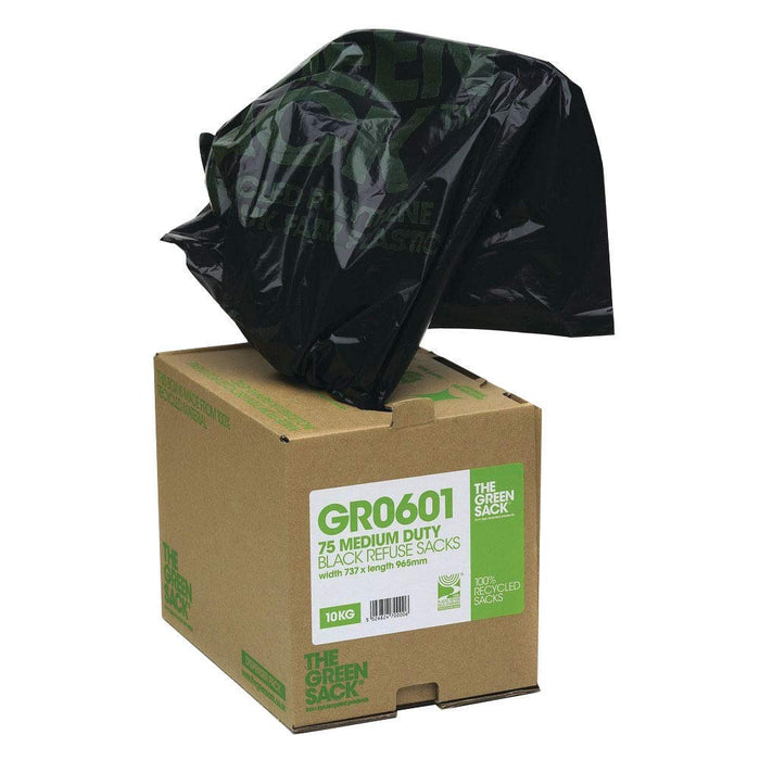 Green Sack Heavy Duty Bin Bags 90 L Black PE (Polyethylene) 35 Microns Pack of 40