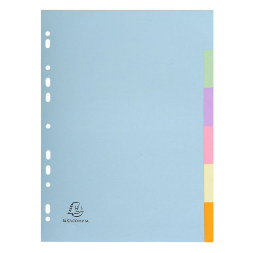 Best Value Exacompta Forever 6 Parts Plain Dividers, A4 - Assorted pastel Colours