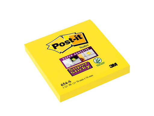 Best Value Post-it Super Sticky Notes, 76mm x 76mm, Ultra Yellow, 6 pads, 90 sheets per pad