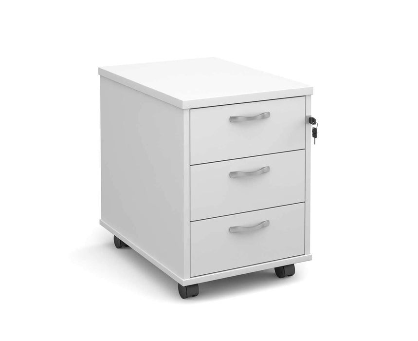 Best Value DAMS 3 Drawer Mobile Pedestal-White, Wood 60x42.6x56.7 cm