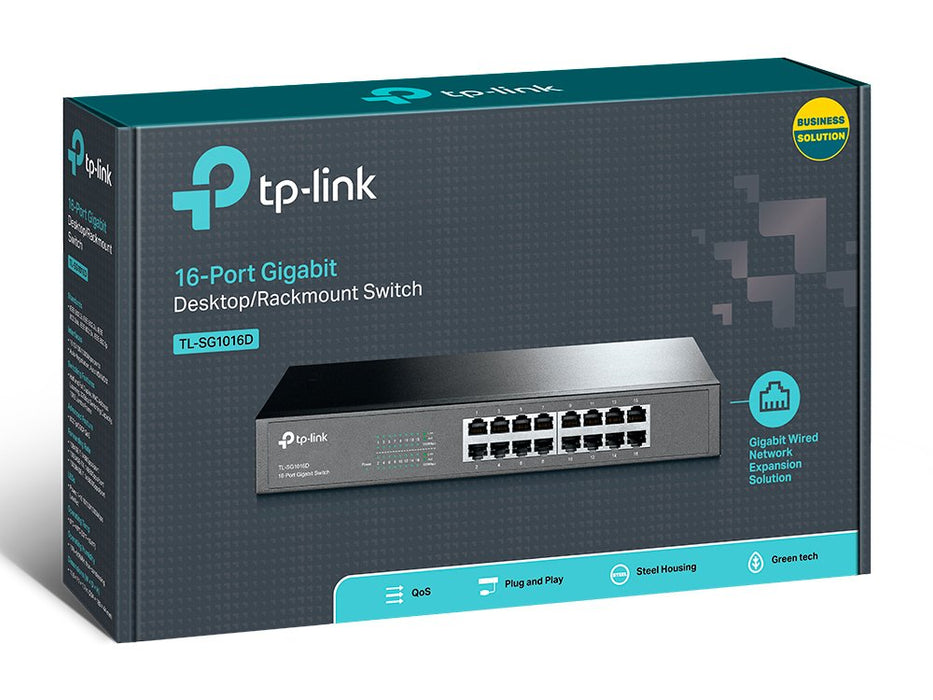 Best Value TP-Link TL-SG1016D 16-Port Gigabit Ethernet Switch, Rack-Mount/Desktop, Steel Case, Lifetime Warranty