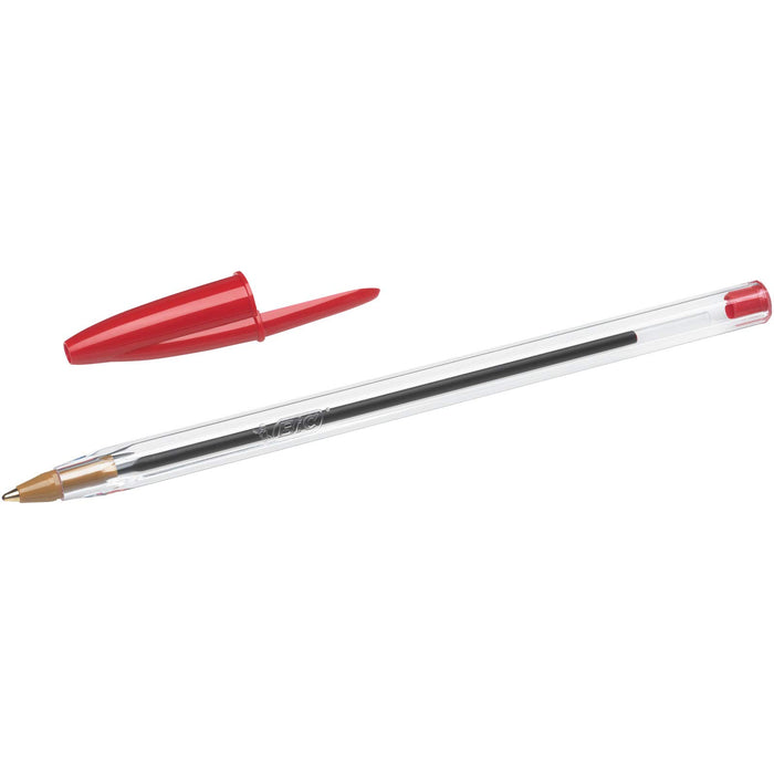 Best Value BIC Cristal Original Ballpoint Pens Medium Point (1.0 mm) - Red, Pouch of 4