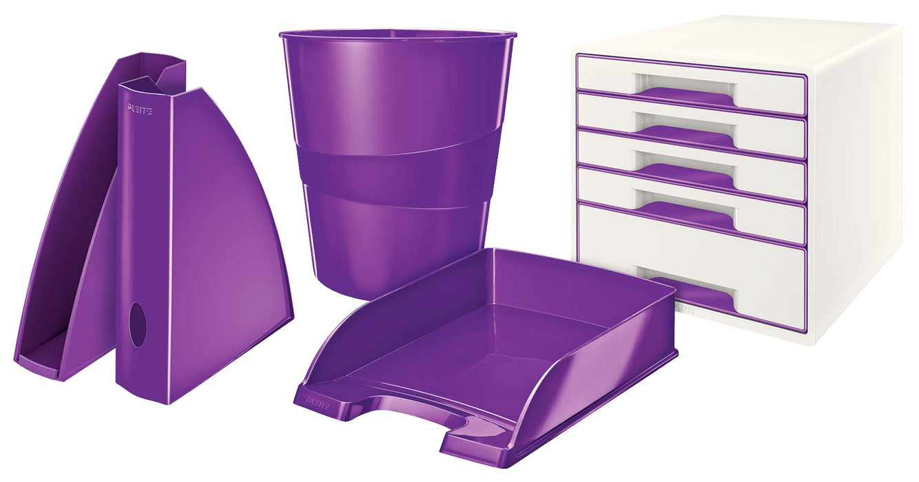 Leitz WOW Letter Tray 5226 A4 Purple 25.5 x 35.7 x 7 cm