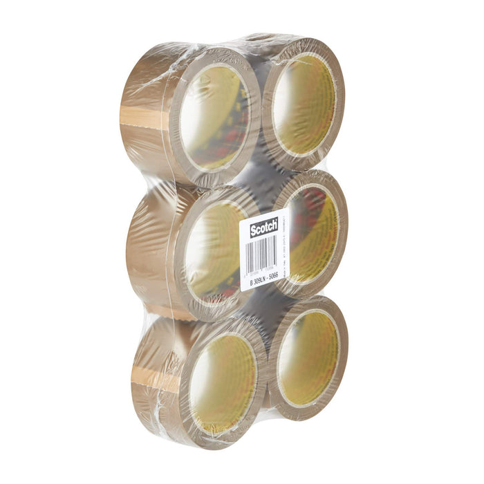 Best Value Scotch Packing Tape - Low noise brown storage tape refills, 1 x flat pack of 6 rolls (50 mm x 66 m)