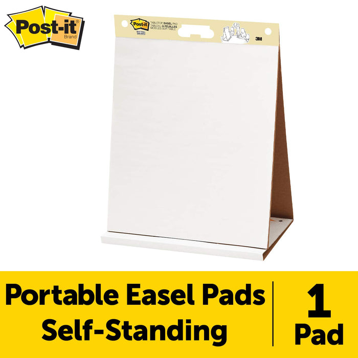 Best Value Post-it 584 x 508 mm Table Top Easel Pad Portable Flip Chart with Foldable Tabletop Stand, 1 x note pad with 20 self-adhesive sheets