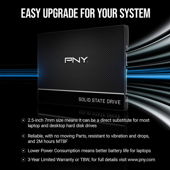 PNY CS900 - SSD - 1 TB - internal - 2.5" - SATA 6Gb/s