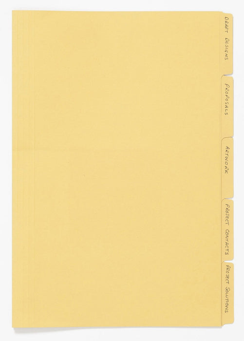 Best Value Exacompta Guildhall Tabbed Folders, 345 x 240 mm, 170 gsm, Foolscap - Yellow, Pack of 100