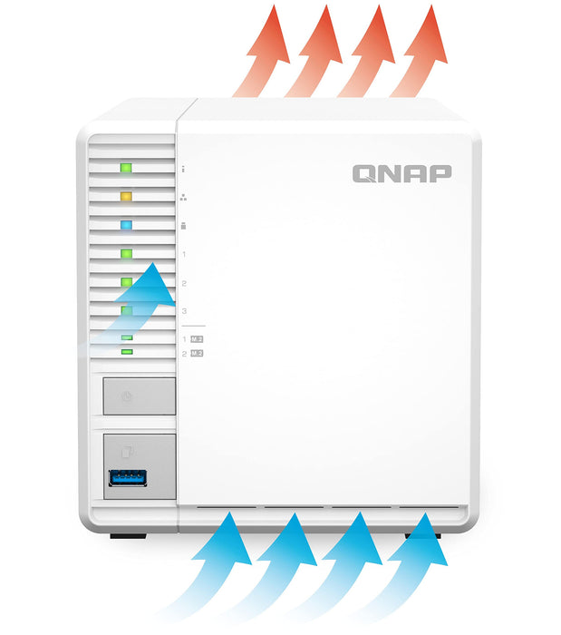 QNAP TS-364 - NAS server - 3 bays - RAID 5 - RAM 4 GB - 2.5 Gigabit Ethernet - iSCSI support