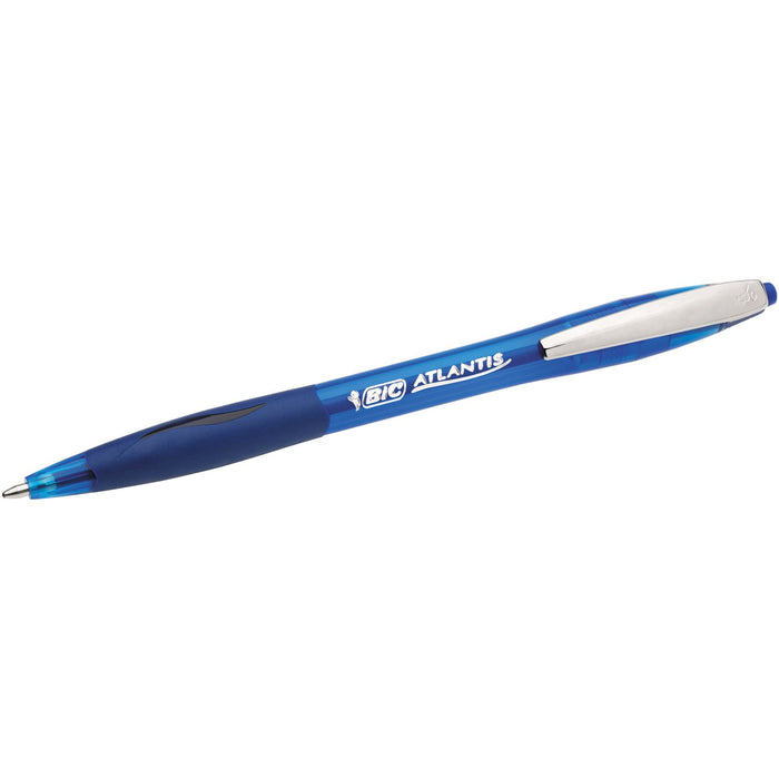 Best Value BIC Atlantis Soft Ball Pens Medium Point (1.0 mm) - Blue, Box of 12