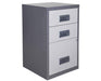 Pierre Henry Steel Filing Cabinet with 3 Lockable Drawers COMBI 400 x 400 x 660 mm Silver, White