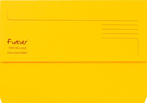 Best Value Exacompta Forever Document Wallets, 290 gsm, Foolscap - Yellow, Pack of 25