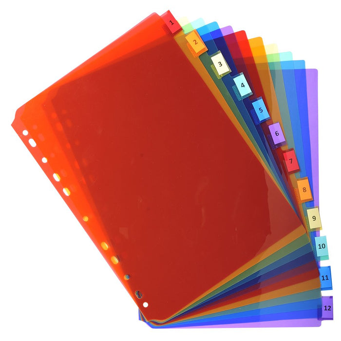 Best Value Exacompta PP Dividers, A4, 12 Parts - Multi-coloured