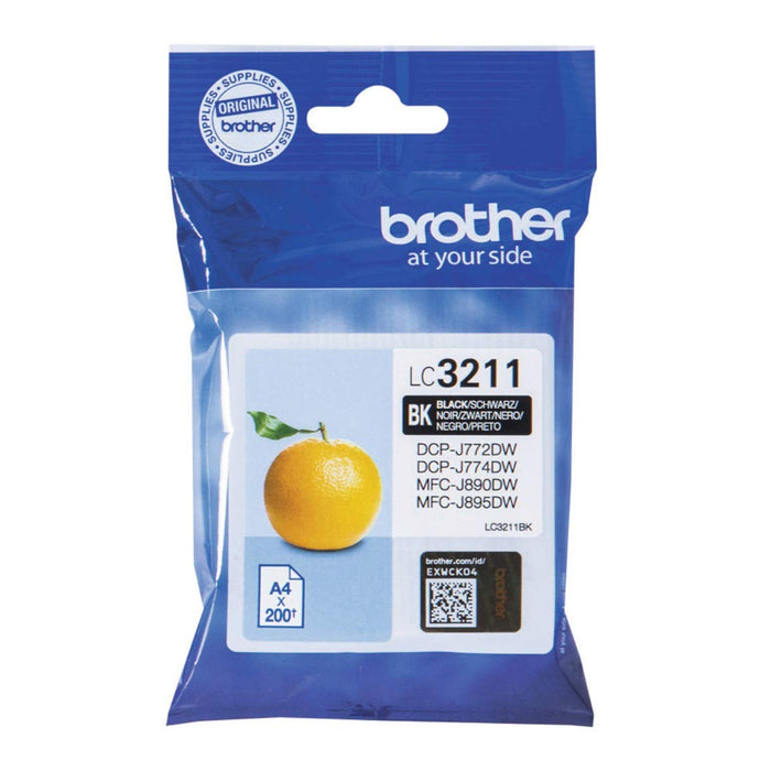 Best Value Brother LC-3211BK Inkjet Cartridge, Standard Yield, Black, Brother Genuine Supplies