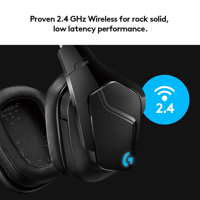 Best Value Logitech G935 Gaming Headset 2.4 GHz Wireless 7.1 Surround Sound Pro for PC, Xbox One and PS4 - Black