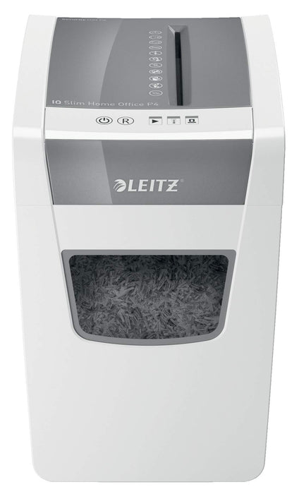 Best Value Leitz IQ Slim Home Office Cross Cut Paper Shredder, Shreds 10 Sheets, 23 Litre Bin, White, 80011000