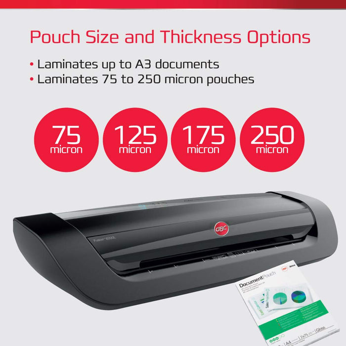 Best Value GBC 4402134 A3 Fusion 6000L Large Office Laminator, Black