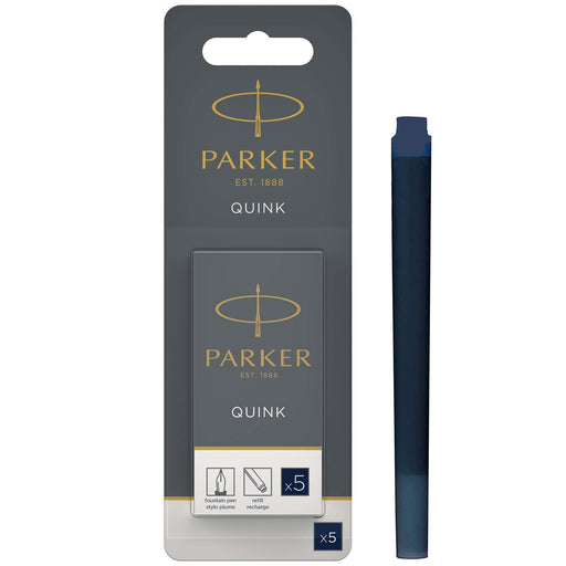 Parker Quink Ink Refill Cartridge for Fountain Pens Blue/Black (Pack 5)