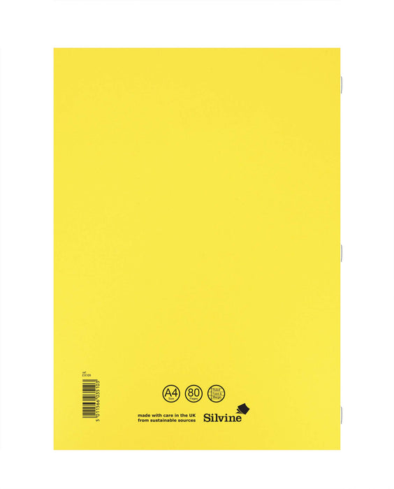 Best Value Silvine Exercise Book Ruled and Margin 80 Pages A4 Yellow Ref EX109 [Pack of 10]