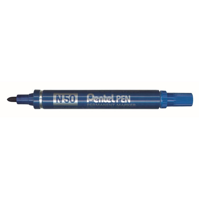 Best Value Pentel N50 Permanent Marker Bullet Tip 1.5-2mm Line Blue Ref N50-C [Pack of 12]