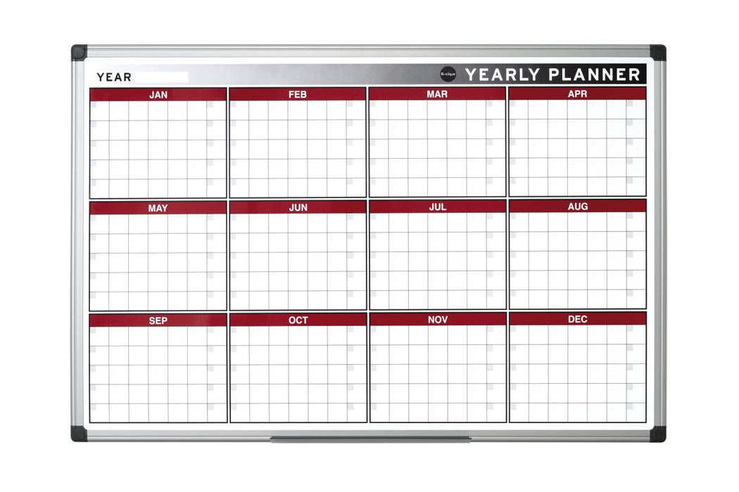 Bi-Office Annual Planner Magnetic 90 (W) x 60 (H) cm Multicolour