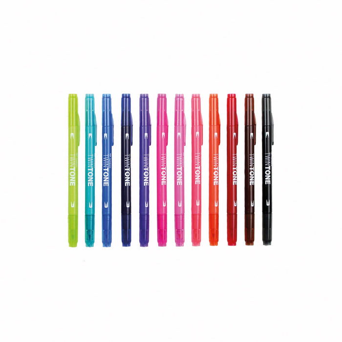 Best Value Tombow WS-PK-12P-1 Twin Tone Dual-Tip Marker - Bright Colours (Pack of 12)