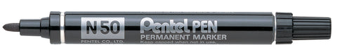 Best Value Pentel N50 Permanent Marker Bullet Tip 1.5-2mm Line Black Ref N50-A [Pack of 12]