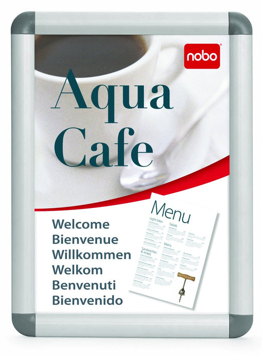 Best Value Nobo Clipframe A4 Frame with Aluminium Border, Suitable as a Notice Board, Poster Frame or Photo Frame - Silver