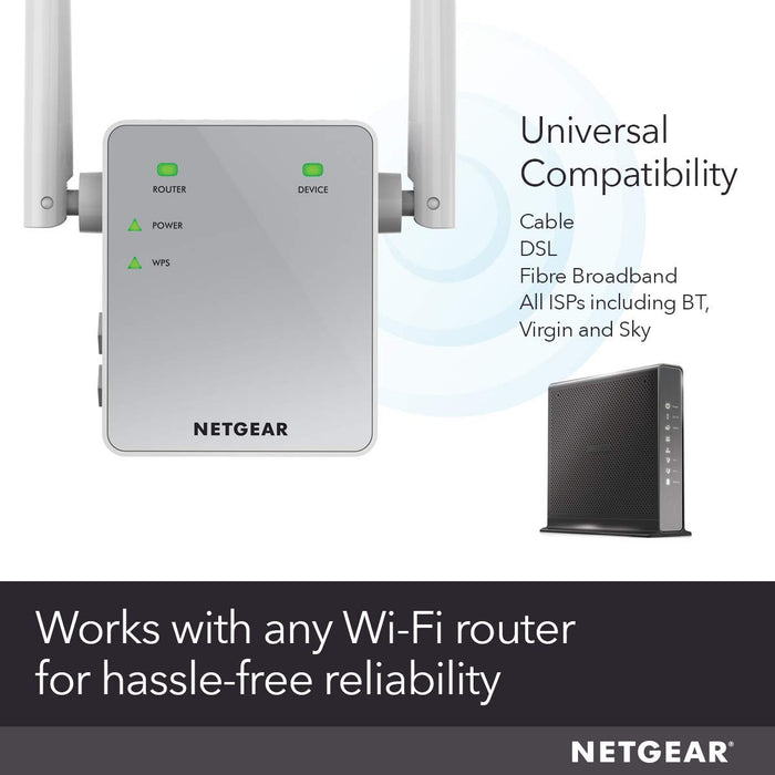 Best Value NETGEAR Wi-Fi Booster Range Extender EX3700 - Coverage Up-to 1000 sq ft and 15 Devices with AC750 Dual Band Wireless Signal Repeater (Up-to 750 Mbps) and Compact Wall Plug Design with UK Plug