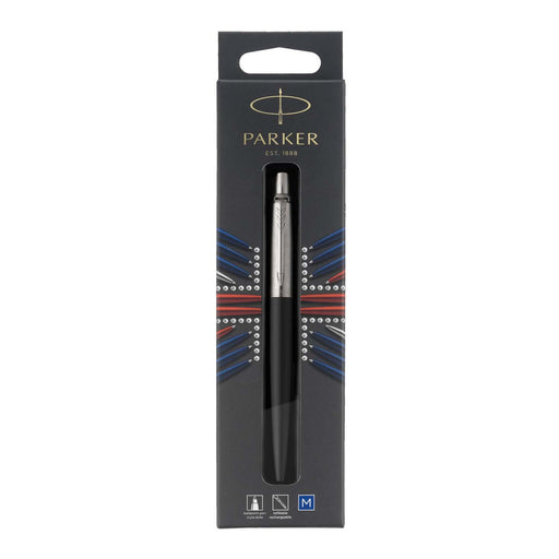 Best Value Parker Jotter Bond Street Black Barrel Ballpoint Pen - Supplied with Royal Blue Ink