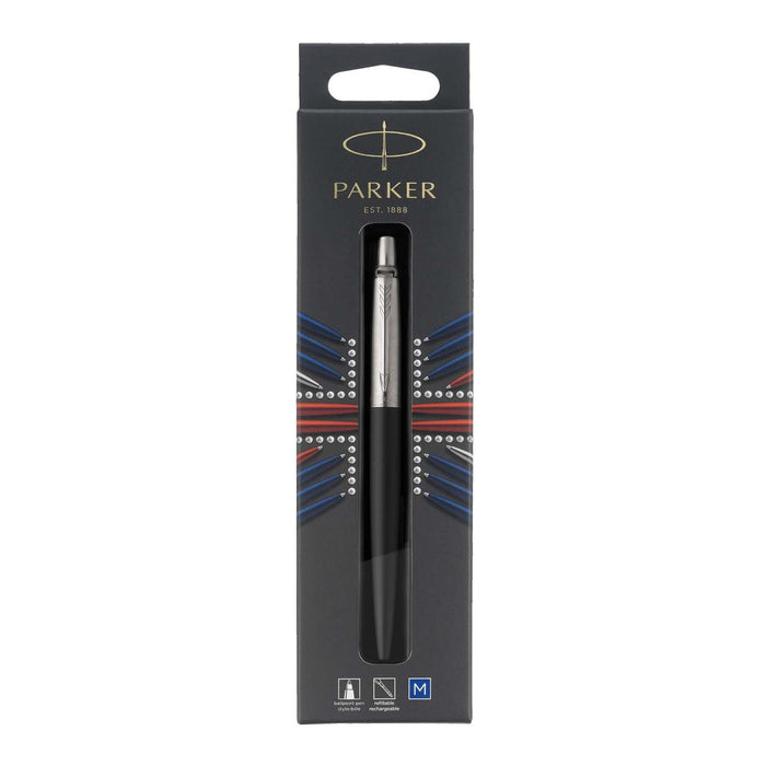 Best Value Parker Jotter Bond Street Black Barrel Ballpoint Pen - Supplied with Royal Blue Ink